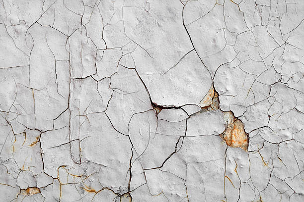 texture of the paint is cracked and peeling.