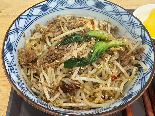 istock Stir-fried beef brisket slices with bean sprouts 2220255661
