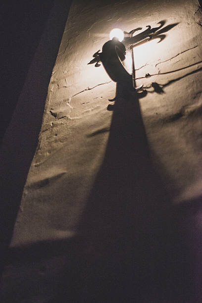 The effect of light shining on walls
