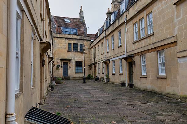 istock A narrow courtyard is surrounded by Georgian-style buildings 2220267121