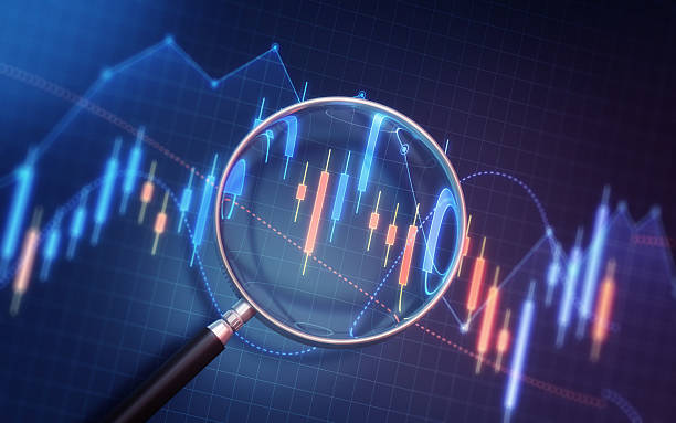 istock Business and Financial and Technical Data Chart and Analysis with Magnifier sitting on blue background 2220272891