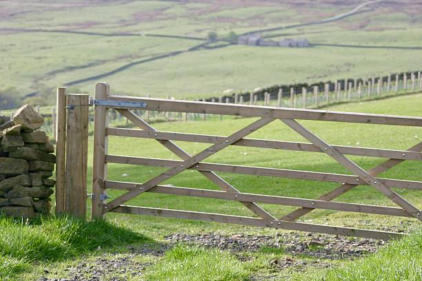 istock Wooden gate leading to a field 2220273968