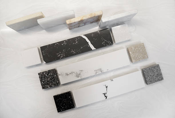 istock Stone texture for modern interior design. A sample of natural stone for kitchen countertops and other furniture. Furniture manufacturing. 2220274081