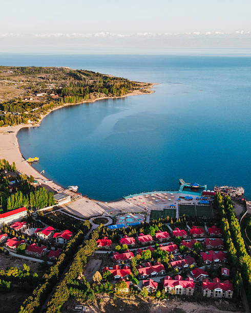 istock Expansive Issyk Kul Lake with Resort and Peninsula 2220279868