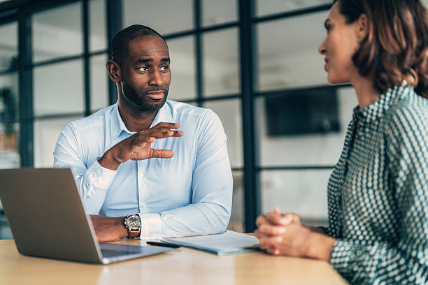 istock Productive Meeting with coworker 2220283035