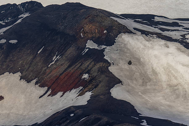 Close-up of a Mountain ridge of Deception Island in Antarctica