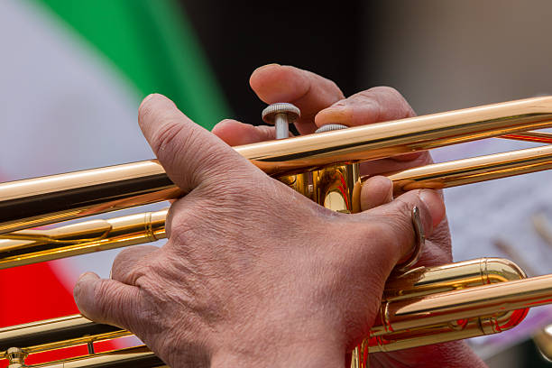 Close Up Fingers On A Trumpet At Amsterdam The Netherlands 1-6-2025