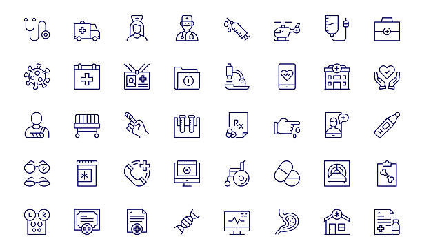 ilustrații de stoc cu pictograme editabile medicale - control medical