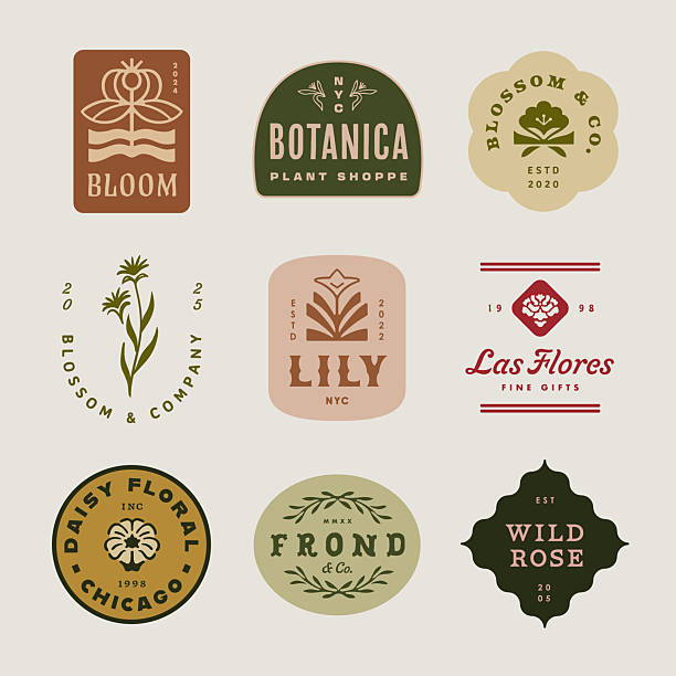 Retro Floral & Botanical Type Badges