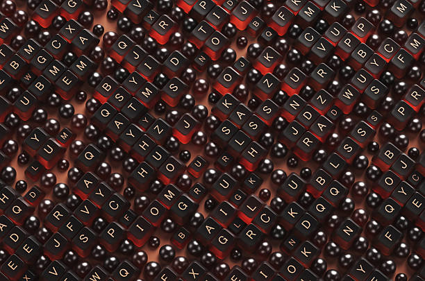 Full frame of brown glass keyboard buttons and spheres with map. 3d rendering illustration
