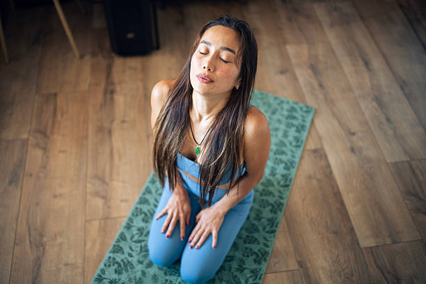 istock Exercises for mindfulness and balance done at home. 2220319690