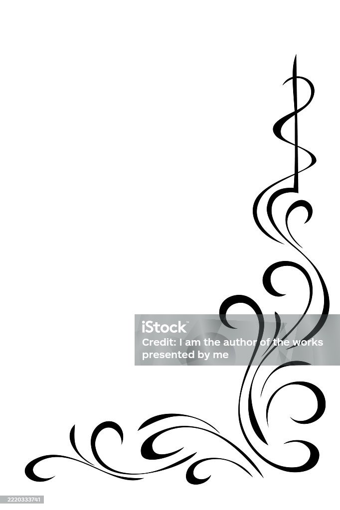 Corner Decorative Element With An Ornate Pattern Of Smooth Lines ...
