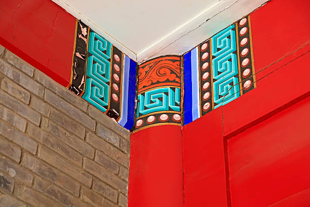 painted brick building structure, traditional Chinese style