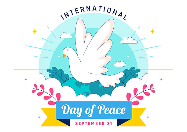 istock International Peace Day Vector Illustration Featuring Hands, Dove, Globe, and Blue Sky to Promote Prosperity Around the World in a Flat Background 2220338242