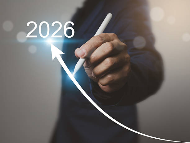 istock Draw an arrow pointing up to 2026, representing growth and future planning. 2220338620