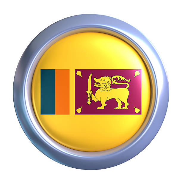 3D Sri Lanka Flag with circle metallic frame, showcasing national emblem detail in a polished, modern design. Perfect for apps, UI, or educational use