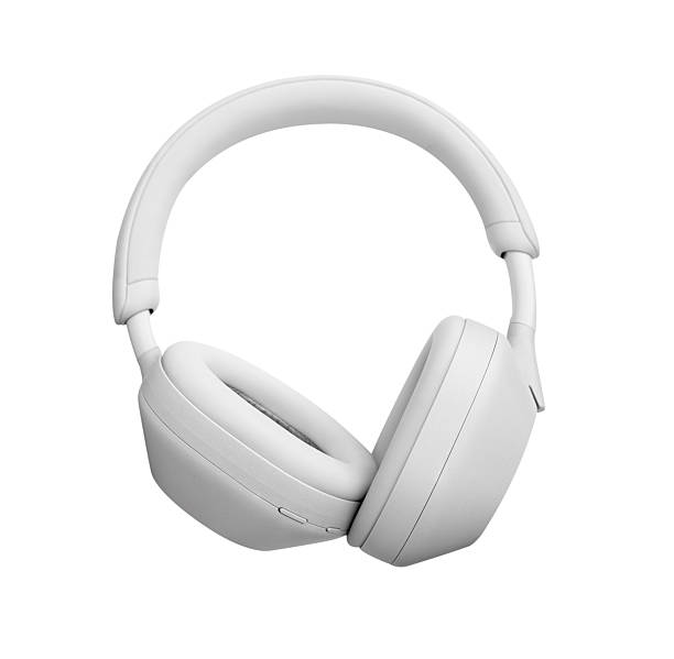 istock Headphones isolated on background. White Wireless headset on background,Element object for new technology or Trendy minimal music device for advertising or product catalog banner with clipping path 2220359263