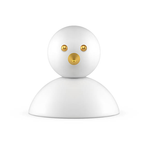 istock Christmas snowman portrait toy with golden nose and eyes 3d icon realistic vector illustration 2220363637