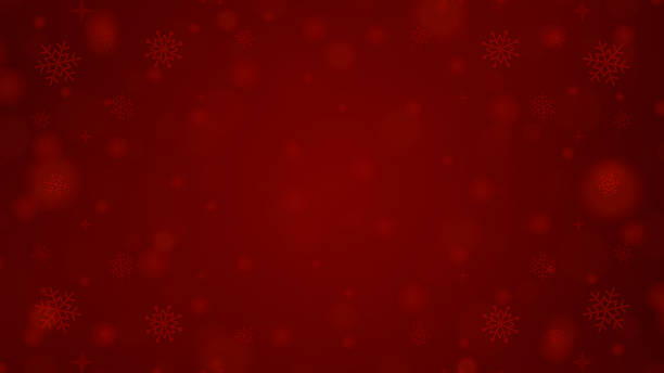 istock Red festive Christmas background snowflakes glow bokeh 3d design realistic vector illustration 2220365271