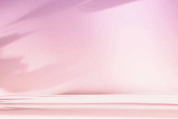 istock Abstract pink color gradient studio background for product presentation. Empty room with shadows of flowers and plant leaves. 3d orange room with copy space. Summer concept. Blurred backdrop 2220367371