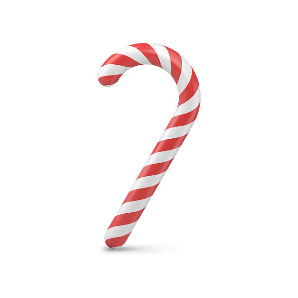 istock Red striped candy cane Xmas traditional sweet delicious or Christmas tree toy decor vector 2220368587