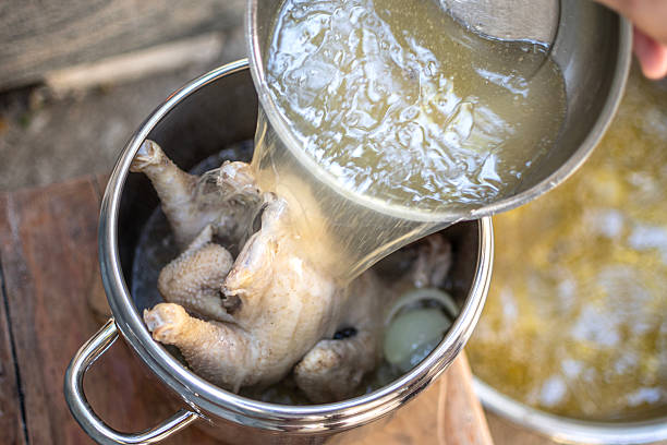 istock Chicken stew on a wood stove 2220376059