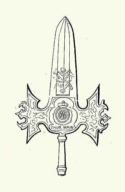 istock Military history, partisan (or partizan) blade, a type of polearm weaopn, during the 16th, 17th, and 18th centuries 2220376301