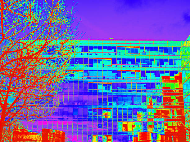 Infrared Thermal Image of Building Facade at City