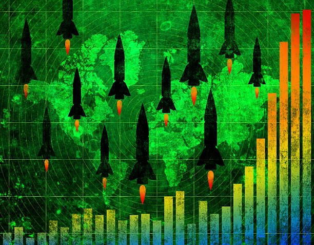 istock Global military buildup and war danger with rising defense spending chart 2220382787