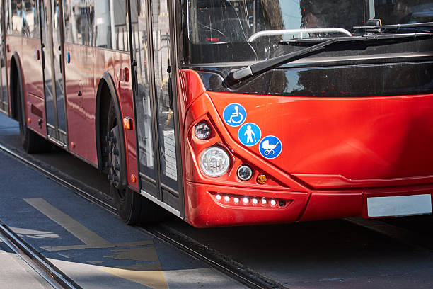 istock Bus for public transportation on city streets. 2220388599