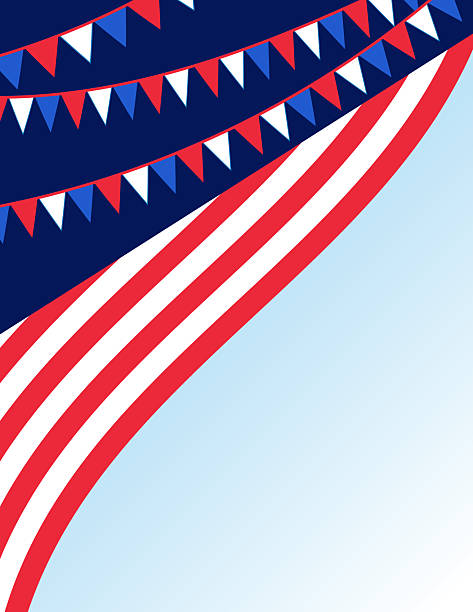 istock USA Red White & Blue American 4th Of July Abstract Background With Bunting Flags 2220389268