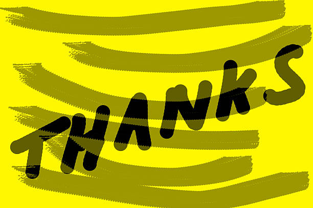 Creative calligraphic thank you template design. Conceptual Thank You typography. Editable illustration. Yellow background.