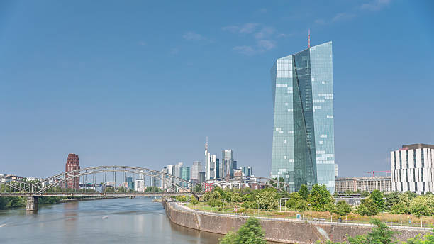 istock Hyperlapse of Frankfurt skyline featuring the modern ECB headquarters skyscraper. Frankfurt am Main, Germany 2220393450