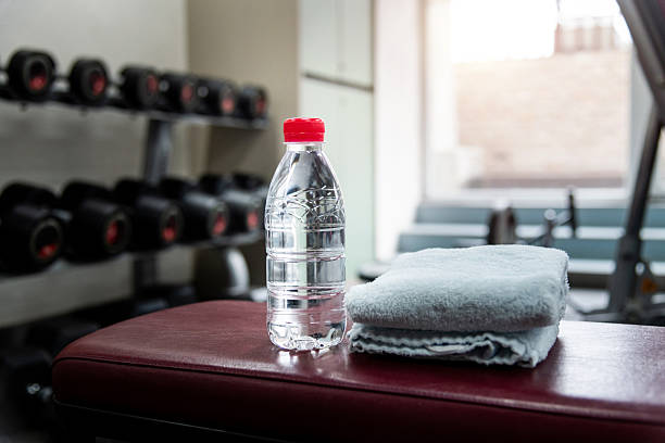 istock Towel and a bottle of water for the exercise 2220393904