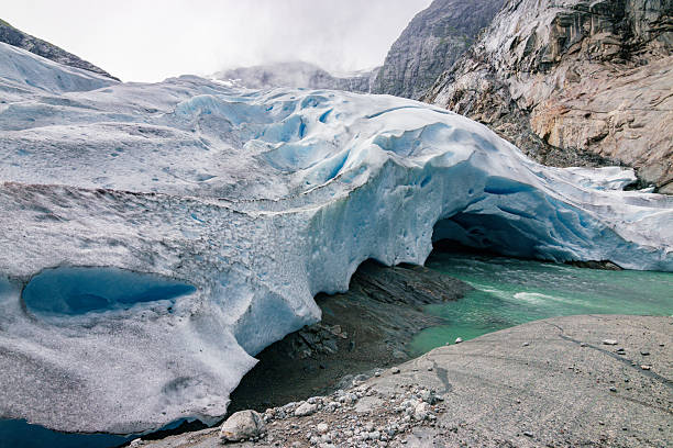 Beautiful view of the hike in Nigardsbreen glacier (Norway)