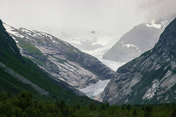 Briksdalsbreen is one of the arms of the Jostedalsbreen glacier, Sogn og Fjordane county, Norway. August 4, 2013