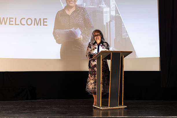 istock Passionate Entrepreneur Presenting to a Live Audience 2220417467