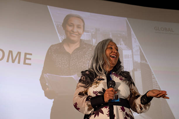 istock Inspirational Female Keynote Speaker 2220417534