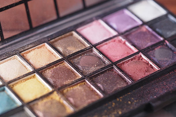 istock Colorful eyeshadow palette with various shades and textures 2220417859