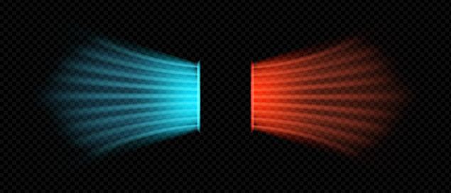 Hot Rde And Cold Rde Hot Red And Cold Blue Directional Airflow Ideal For Visualizing ...