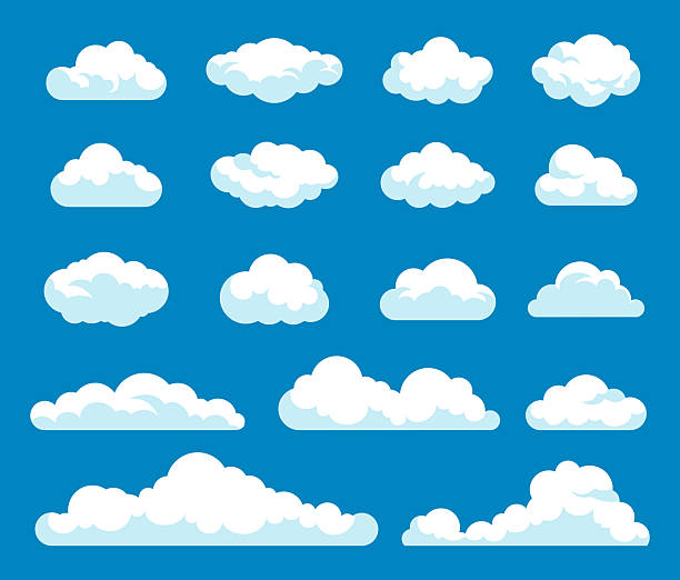 illustrations, cliparts, dessins animés et icônes de ensemble de nuages - nuage