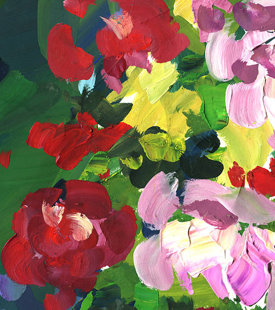 istock Expression bouquet of blooming Peony. Abstract illustration for background. 2220425565