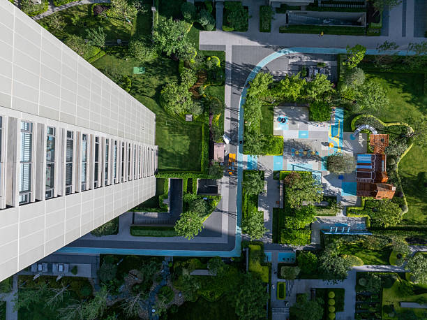 istock public garden between modern apartment 2220425584