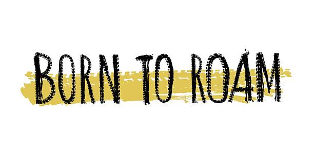 istock Off-Road hand drawn grunge lettering. Born to roam. 2220428399