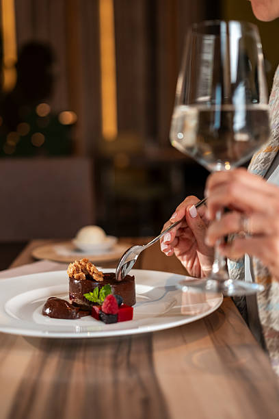 istock Gourmet chocolate dessert with berries 2220428667