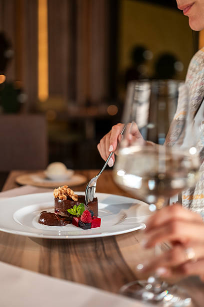 istock Gourmet chocolate dessert with berries 2220428671