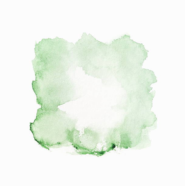 istock Watercolor texture background. Abstract Green Painting isolated on white backdrop. 2220430278