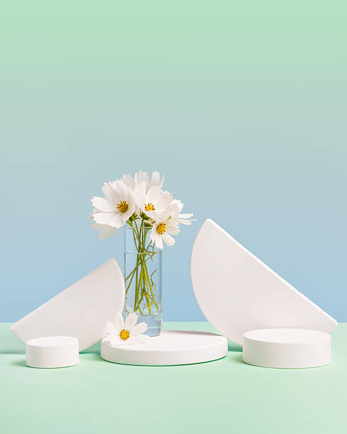 istock White podium and flowers 2220431154