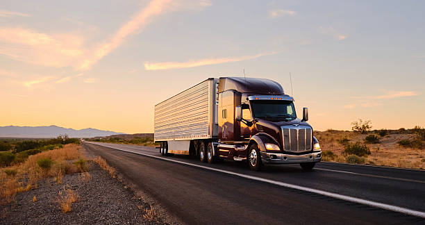 istock Long Haul Semi Truck On a Western USA Interstate Highway 2220437616