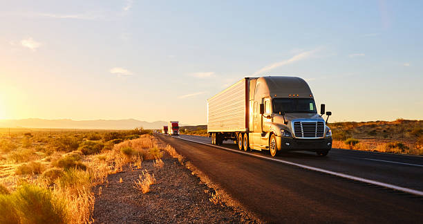 istock Long Haul Semi Truck On a Western USA Interstate Highway 2220437647